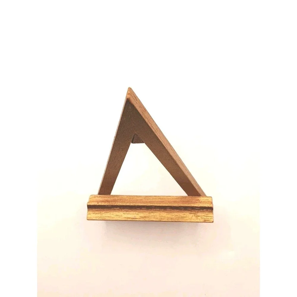 Vtg Wood Small Gold Painted Easel Display Stand Photo Art Work Holder 5.25 in